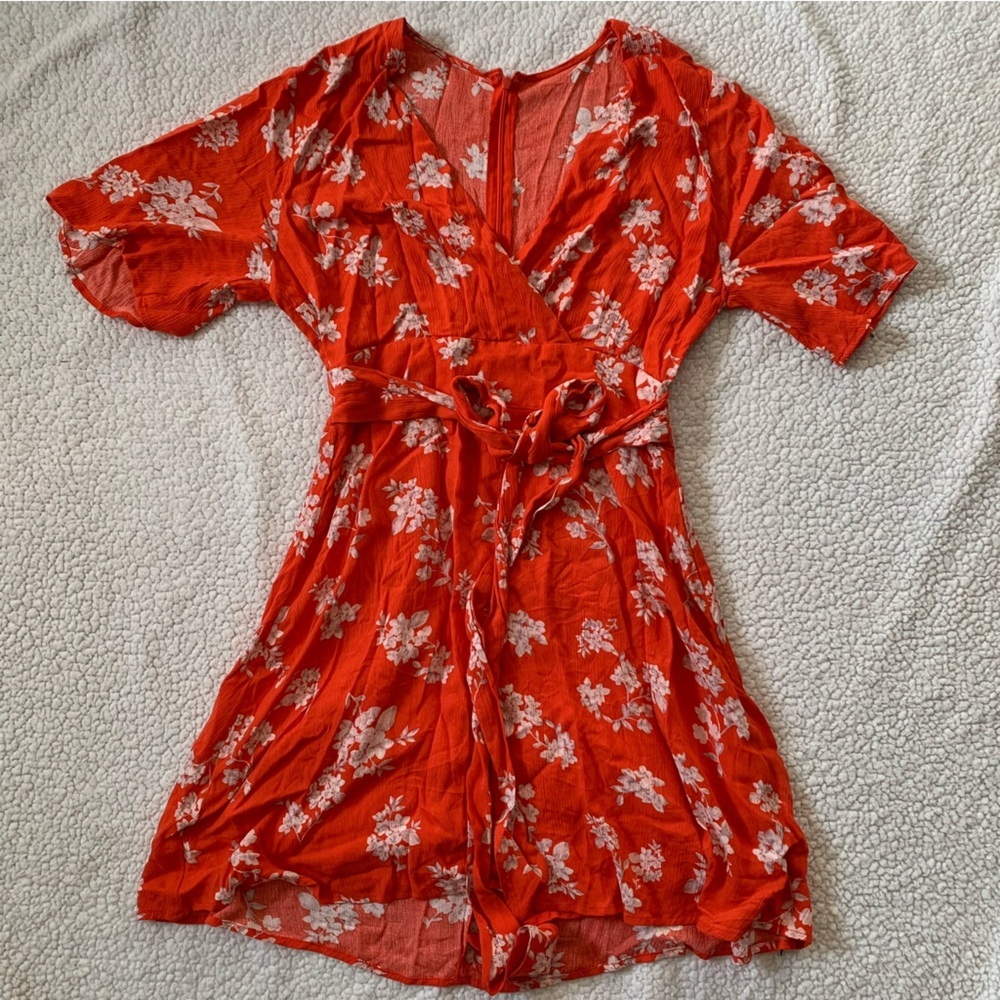 Dynamite Red Floral Dress